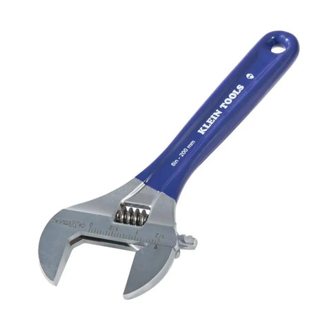 Extra Wide Jaw Adjustable Wrench 8 Inch Forged Drive Tool With High Polish Chrome Finish Built For Tight Spaces One And A Half Inch Jaw Capacity