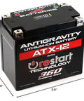 ATX12 Performance Lithium Motorcycle Powersport Battery With Built In Jump Starting No Jump Starter Needed 6.1Ah black compact design