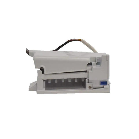 Side view of Ice Maker Assembly DA97-13718A DA97-13718C Replacement for Refrigerators showing wiring and ice mold.