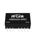 Rock Solid DC DC Isolated Converter Module With 24V To 3.3V 5V 9V 12V Outputs for EV charging, compact black design with pin connections.
