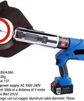 Heavy Hitting Electric Hydraulic Cable Cutter And Wire Crimper With Bright LED Screen And Swap Ready Battery For Aluminum And Armored Copper Wires Clean Cuts Zero Hassle Contractor Staple, cutting copper cable with 70mm diameter.
