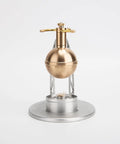 Heros Engine Steam Ball Model Kit for Adults, Dope DIY Assembly Retro Steam Engine Toy, Hands On STEM Learning, Rotational Motion Demonstrator, Educational Science Gift, Unique Silver Edition, brass and silver steam ball model on stand