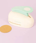 3 Inch Circle Scallop Punch With Easy Lever Press For Scrapbooking, DIY Cards And Journals, precise circle cutouts shown