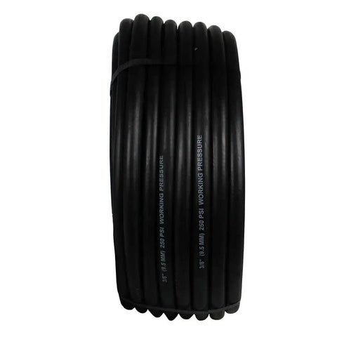 100 Foot Heavy Duty Badass Rubber Air Hose 3/8 Inch NPT Fitting 250 PSI Rated Kink Resistant Flexible EPDM Pipe For Air Compressor And Tools Garage Shop Industrial Sick Premium Quality Workhorse Gear No BS Durability, coiled black hose