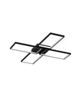 Black Square LED Ceiling Light Flush Mount for Dining Room Living Room Kitchen, 33.07 Inch Geometric Modern Fixture, Cool White 6000K