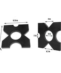 Beefed Up Heavy Duty 20 Ton And 32 Ton H Frame Shop Press Plates With 4 Notches, 1 Inch Thick Thickened Hydraulic Plate Set Built To Last For Metalworking, 9.75 By 9.75 Inches, Pair, shown with dimensions