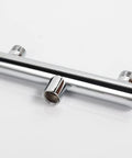 Double Outlet Chrome Shower Manifold With Independent Shut Off Valves For Dual Sprayer System stainless steel body
