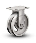 Amazon rigid caster with V-groove wheel, 6 in x 2 in, 1000 lb capacity, roller bearings