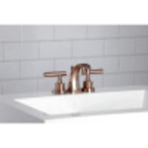 Concord Mini Widespread Lavatory Faucet Polished Chrome Finish with Solid Brass Construction installed on a white sink