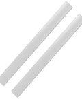 Two stainless steel shim strips, 12 in x 1 in x 0.022 in, angled view for kitchen DIY crafts