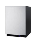 Professional Under Counter Upright Freezer Showcasing Zero Frost Headaches And Polished Stainless Steel Cladding from the front.