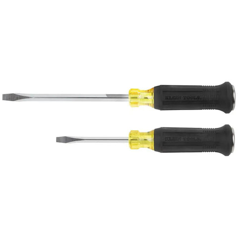 Demolition Screwdriver Set For Tough Jobs Pry Ready 1 Quarter Inch And 5 Sixteenth Inch Keystone Tips shown on white background