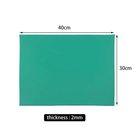 Pro Grade Anti Static Desk Mat For Soldering And Electronics Repair, Temperature Resistant, 30x40 cm Green Rubber Mat