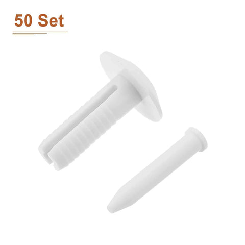 Heavy Duty Nylon Drywall Rivets 1 Quarter Inch By 3 Quarter Inch 50 Pack White Mushroom Blind Rivets For Fasteners