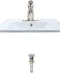 Sleek White Porcelain Vessel Sink With Chrome Faucet And Pop Up Drain For A Slick Modern Bathroom Look Rectangular Rim Above Counter