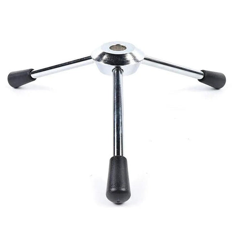 Heavy Duty Cnc Drill Press Handle Bar Set With Feed Hub Wheel. Chrome metal base with rubber feet, designed for stability.