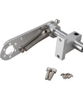 200mm Aluminum Polyurethane Industrial Encoder Wheel With 20mm Aluminum Mounting Bracket, shown with M8 holes and screws