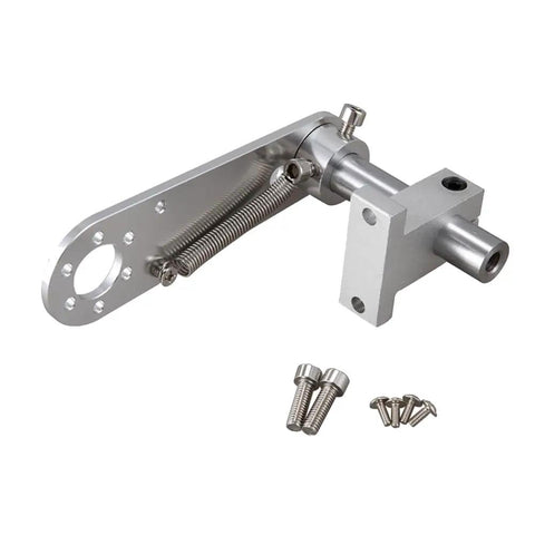 200mm Aluminum Polyurethane Industrial Encoder Wheel With 20mm Aluminum Mounting Bracket, shown with M8 holes and screws