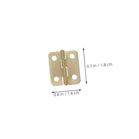 Small Decorative Iron Hinges With Screws For Jewelry Boxes And Dollhouse DIY Crafts 40pcs 270 Degree Miniature Hinges Yellow Finish Concealed Micro Size Cabinet Hardware Accessories SEWOART