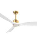 52 Inch Smart Ceiling Fan With Lights Remote Control Quiet DC Motor 3 Blades White Gold Modern Design For Bedroom And Living Room ETL Listed Safe For Your Home