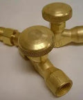 Y Valve For Argon Inert Gas Welding System Brass Body Western Model 411 Shielding Gas Line Valve For Welding, two brass knobs