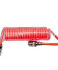 Seamless Install PU Air Compressor Hose Tube Flexible Spiral Pneumatic Tubing Orange Heavy Duty coiled design with fittings