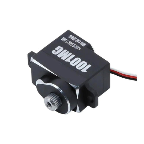 Rock Solid Digital Mini Servo Driven By Brushless Motor Tech With Hella Accurate 1.5 Kg Torque For Rc Cars Helicopters And Tracked Rides Straight Drop In Upgrade Kit, side view with connector.