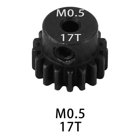 0.5M Pinion Gear Set For 1 By 24 And 1 By 28 RC Cars And Trucks 2Mm Shaft Hardened Steel 17T