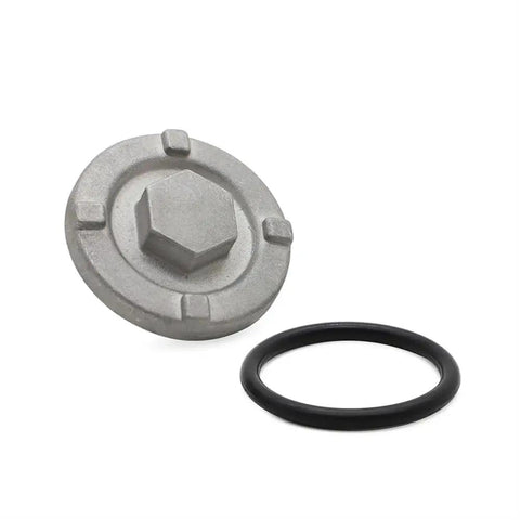 Must Have Premium Motorcycle Oil Drain Plug O Ring Sealing Kit For Wr125 Yzf R125 Mt125 Models 2009 To 2019 That Kills Leaks And Gets You Back On The Road Fast With Top Notch Performance. silver drain plug and black rubber O-ring for WR125/YZF R125/MT125 oil change seal