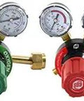 Oxygen And Acetylene Regulators Combo V350 Series for Oxy-Fuel Welding, two regulators with gauges and color code knobs