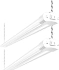 2 Pack 4Ft Linkable LED Shop Lights For Garage, 4400 Lumens, 5000K Daylight, 42W Utility Light Fixture, Plug In, Hanging Or Surface Mount