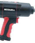 Pro Grade One Half Inch Air Impact Wrench With 10 Piece Socket Set, side view showcasing ergonomic grip and sturdy build.