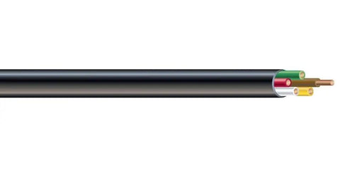 Beefed Up Heavy Duty 250 Ft 16 AWG Three Conductor Electrical Cord SJEOOW 105C TPE Black Jacket cutaway view