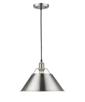 Orwell 14 Inch Pendant Light In Pewter With Pewter Shade, Dope Industrial Vintage Vibe Pendant, Transitional Steel Fixture