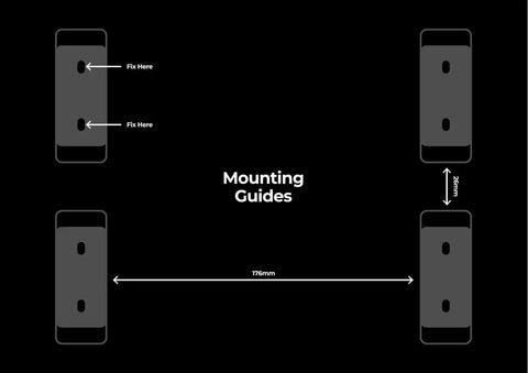 8 Pack Red Mounting Feet For Milwaukee Packout System Adapters For Quick Secure Mounting Guide Dimensions Diagram