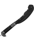 All-Black Sharp Edge Folding Sickle With Wooden Handle shown folded, lightweight design for portable grass cutting.