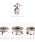 Heavy Duty Sliding Gate Rolls With Spring Loaded V Groove Track And Rust Proof Stainless Steel Build For A Sweet Smooth Glide Up To Five Hundred Fifty Lbs That Will Not Quit On You including V-type, U-type, and H-type single wheel blades.