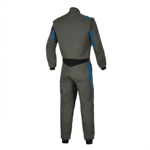 Rear view of Go-Kart Racing Suit For Adults, Youth And Kids, Water-Resistant Digital Print, Breathable Fabric, Lightweight One-Piece.