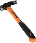 Go To Lineman 26 Ounce Claw Milled Hammer With Fiberglass Handle Heavy Duty For Utility Poles High Visibility Orange Milled Face