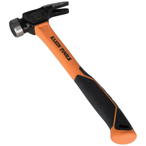 Go To Lineman 26 Ounce Claw Milled Hammer With Fiberglass Handle Heavy Duty For Utility Poles High Visibility Orange Milled Face