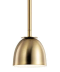 Baland 4 Inch 1 Light Mini Pendant In Brushed Natural Brass With Clean Slick Compact Design For Kitchen Islands Hallways And Small Living Spaces Delivers Warm Modern Ambience And Easy Bulb Access
