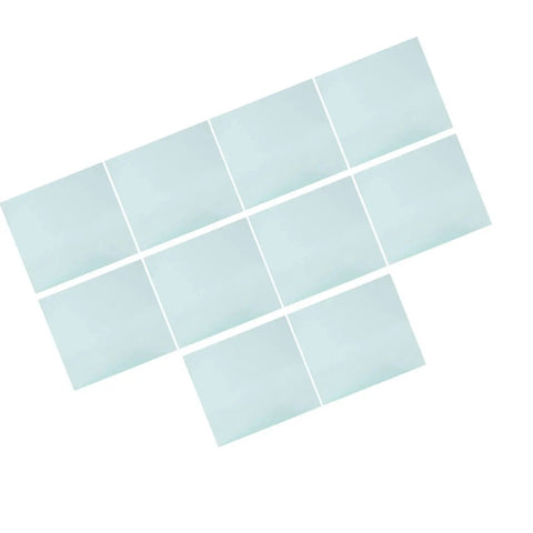 Premium Polycarbonate Welding Helmet Replacement Cover Lens Kit, 10 Pack Spare Transparent Front Plates For Auto Darkening Helmets, Durable Industrial Protection Against Sparks And Debris, Keep Your Gear Safe, clear polycarbonate lenses arranged in a grid.