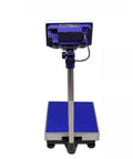 Heavy Duty Industrial Floor Scale With Digital Display And Foldable Platform, backside view showing sturdy design and rechargeable battery.