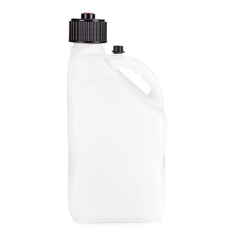 5.5 Gallon Motorsport Liquid Container Jug With Contoured Handle Multipurpose Cap And Rubber Gaskets White Ideal For Auto Fluids Non Potable Water And Outdoor Use