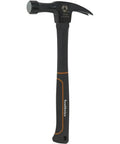 18 Oz Electrician Hammer With Extended Neck For Tight Spaces, Romex Staple Remover, Tether Hole, Drop Forged Steel, Smooth Face