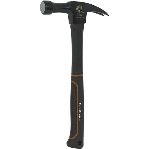 18 Oz Electrician Hammer With Extended Neck For Tight Spaces, Romex Staple Remover, Tether Hole, Drop Forged Steel, Smooth Face