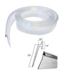 Angled Slide In Clear Vinyl Framed Shower Door Drip Sweep 36 Inch Long No Fuss Channel Insertion with product dimensions