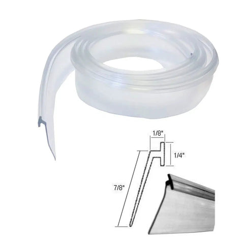 Angled Slide In Clear Vinyl Framed Shower Door Drip Sweep 36 Inch Long No Fuss Channel Insertion with product dimensions