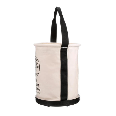 Heavy Duty Canvas Tool Bucket With Wide Opening And Straight Walls No 6 Canvas Black Molded Bottom 75 Pound Load Capacity For Pros And DIY