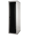 Workhorse Wall Mounted Server Cabinet And Floor Supported IT Rack 60 Inch with steel doors, showcasing a matte black frame and punch rails.